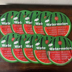 Lot Of 10 - Hallyu Watermelon Sheet Mask Cools Hydrates Revives Stocking Stuffer